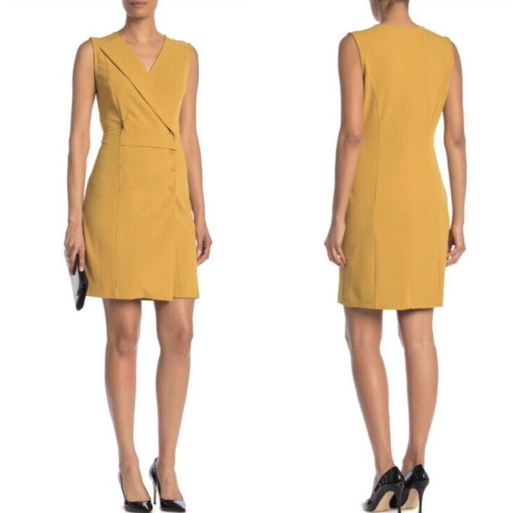 NANETTE LEPORE Grooving Gold Blazer Dress Mustard Yellow Sleeveless Size 10 NWT